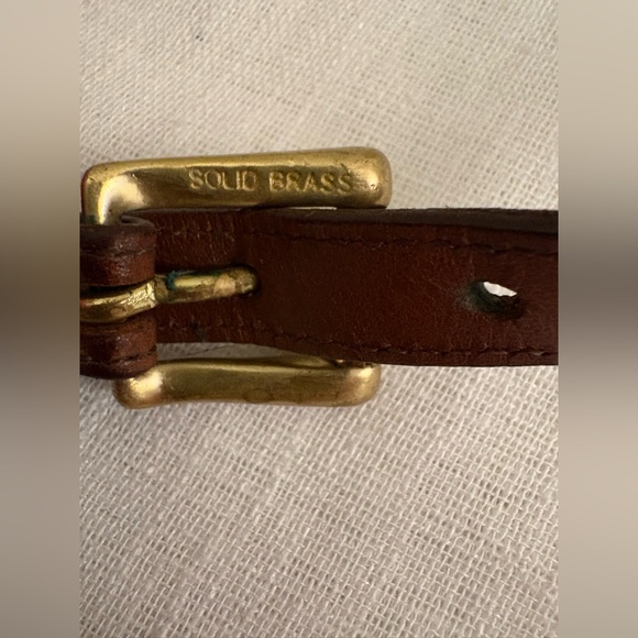 Vintage Dooney & Bourke AWL Crossbody Bag Navy British Tan Duck Logo Solid Brass - Picture 11 of 17